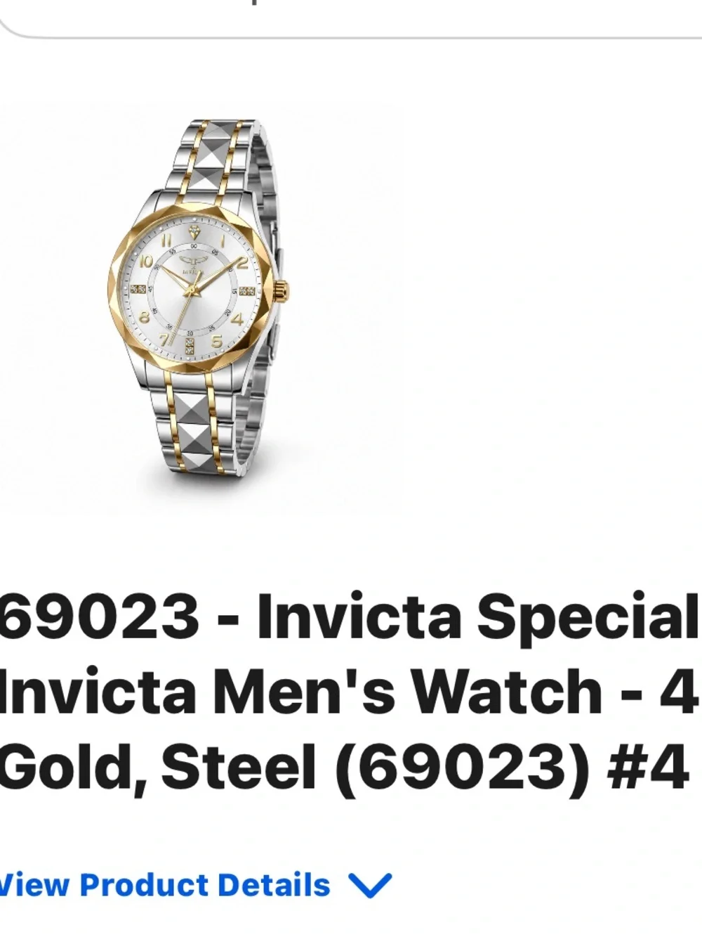 Invicta Unisex Two-Tone Gold and Silver Bracelet Watch
